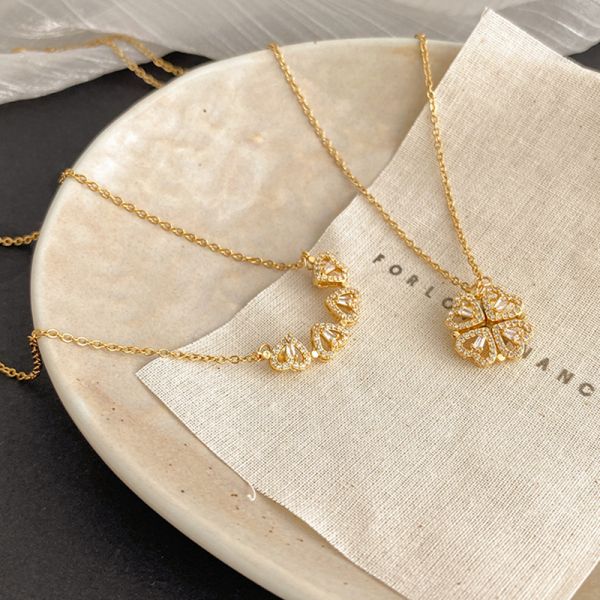 Magnetic Golden Flower Pendent