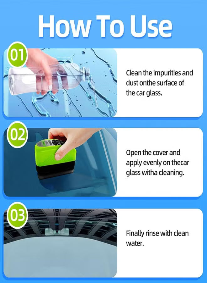 فرشاة تنظيف طبقة زيت السيارة - منظف زجاج السيارة Clear Vision، أداة عالمية لإزالة زيت الزجاج الأمامي ومسح النوافذ