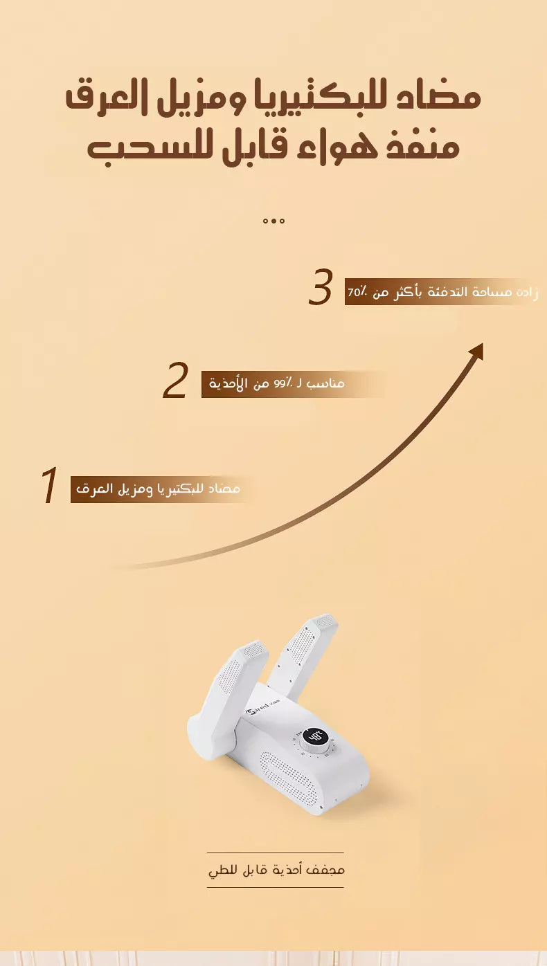 مجفف أحذية ذكي مع مؤقت قابل للتعديل، تجفيف سريع، مزيل للروائح، مجفف أحذية معقم، سخان أحذية منزلي